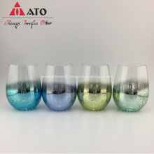 Electroplate Color Stemless Wine Glass plating color glass tumbler set